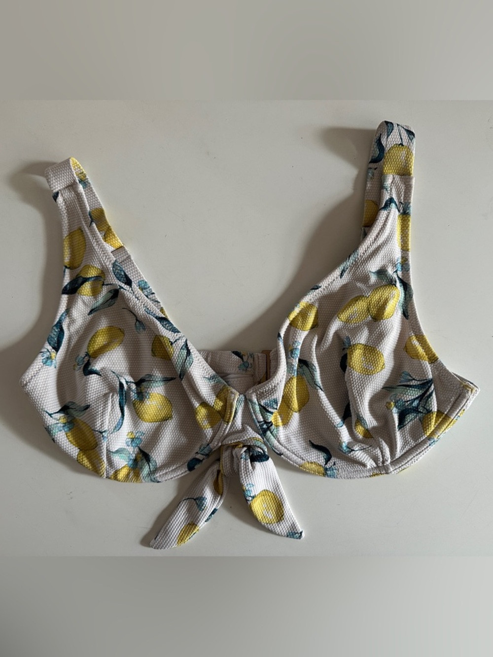 Jessica Simpson White Bikini Top with Lemon Design